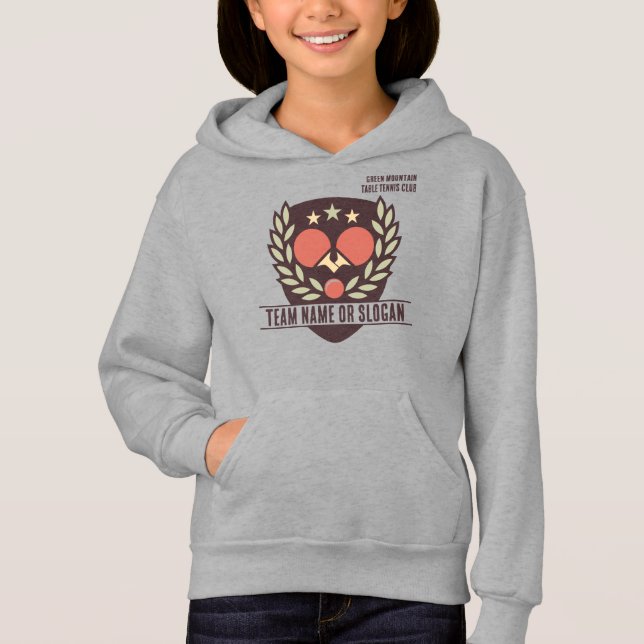 Custom Table Tennis Team Name Club League Hoodie (Front)