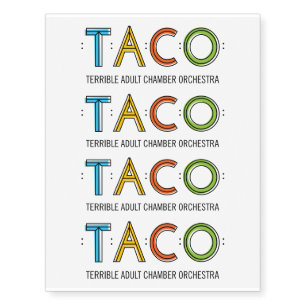 Custom TACO Large Temporary Tattoos
