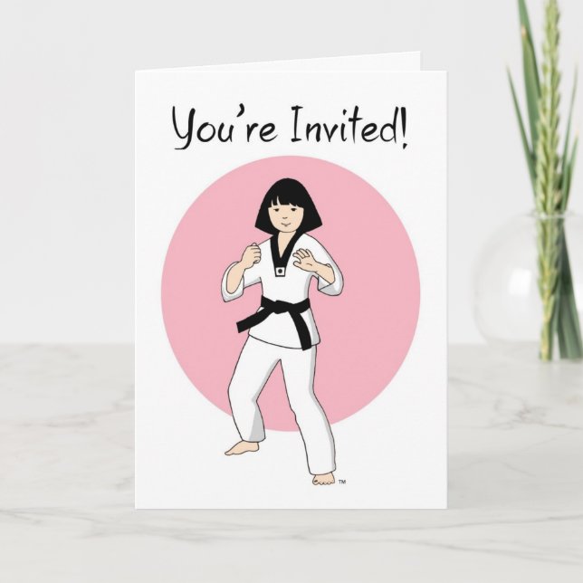 Custom Tae Kwon Do Princess Party Invitations (Front)