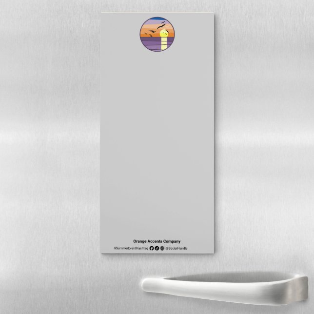 Custom Tagline Social Connect · Sunset Event Magnetic Notepad (In Situ)