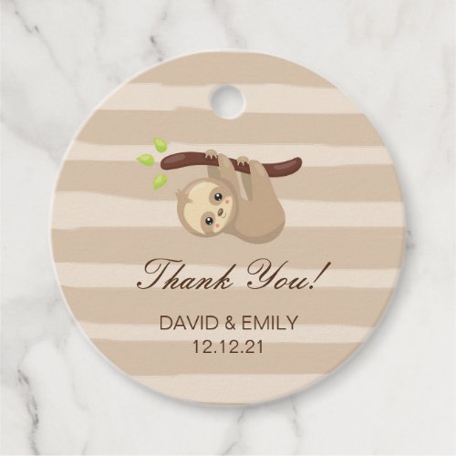 Custom Tags Baby Shower Favors Sloth Favor Tags