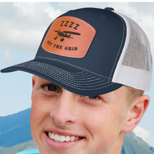 Custom Tail Number Pilot Bush Plane Off Grid Leather Patch Hat