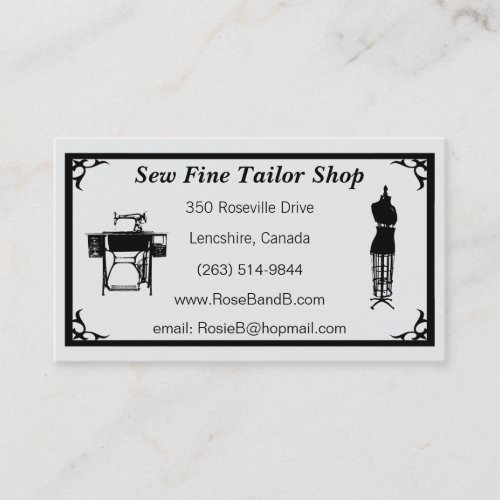 Custom Tailor / Seamstress Business Cards