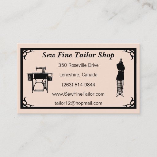 Customizable Custom Tailor / Seamstress Business Cards