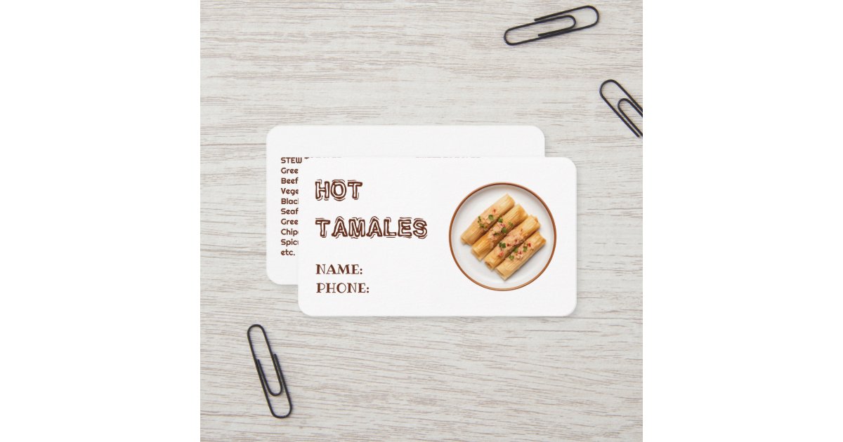 Custom Tamales Business Card | Zazzle