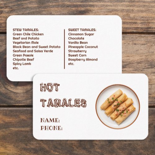Custom Tamales Business Card