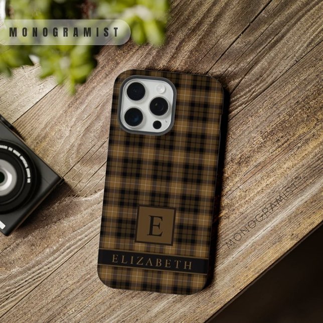 Custom Tan Brown Black Checkered Pattern iPhone Case (Custom Tan Brown Black Checkered Pattern iPhone Case
)