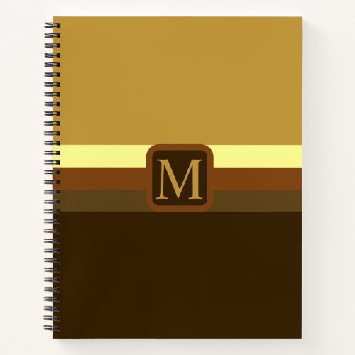 Custom Tan Coffee Chocolate Brown Color Block Notebook