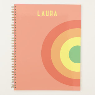 custom target rainbow pink, peach planner