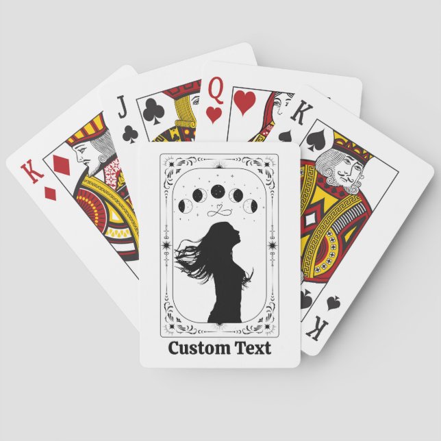 Custom Tarot Celestial Moon Bride Bachelorette Poker Cards (Back)