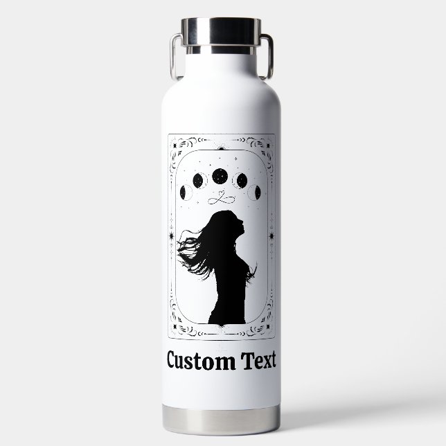 Custom Tarot Celestial Moon Magic Bride Maid Honor Water Bottle (Front)