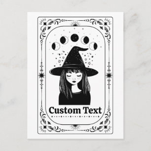 Custom Tarot Celestial Moon Whimsy Halloween Party Postcard