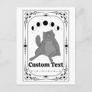 Custom Tarot: Funny Cat Zodiac Celestial Whimsy Postcard