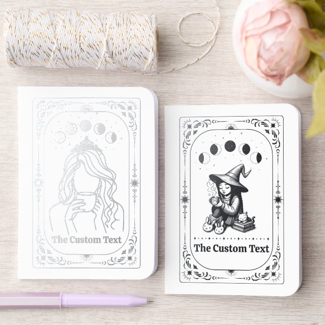Custom Tarot Journal Celestial Moon Magic Zodiac (Wedding)