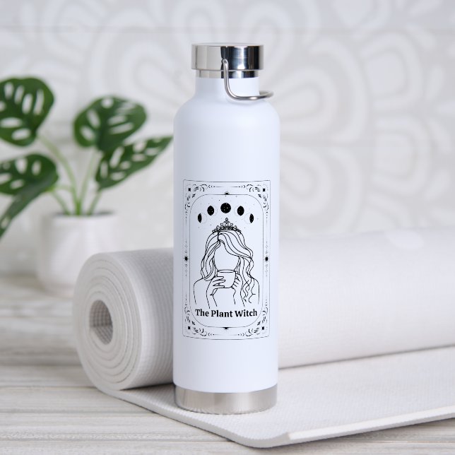 Custom Tarot Vegan Vegetarian Gardener Plant Mom Water Bottle (Yoga (Rotated))