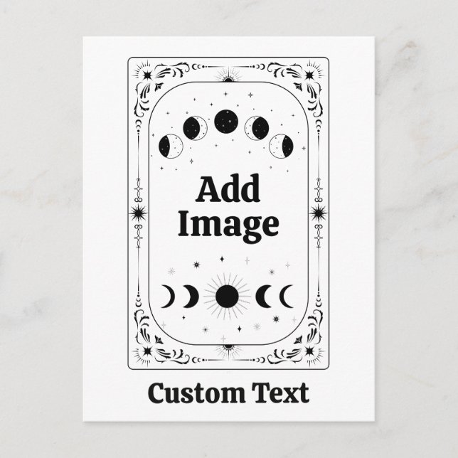 Custom Tarot Whimsical Celestial Moon Hallowedding Postcard (Front)