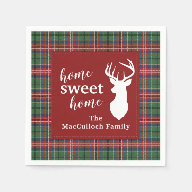 Custom Tartan Personalized Plaid Paper Napkins (Front)