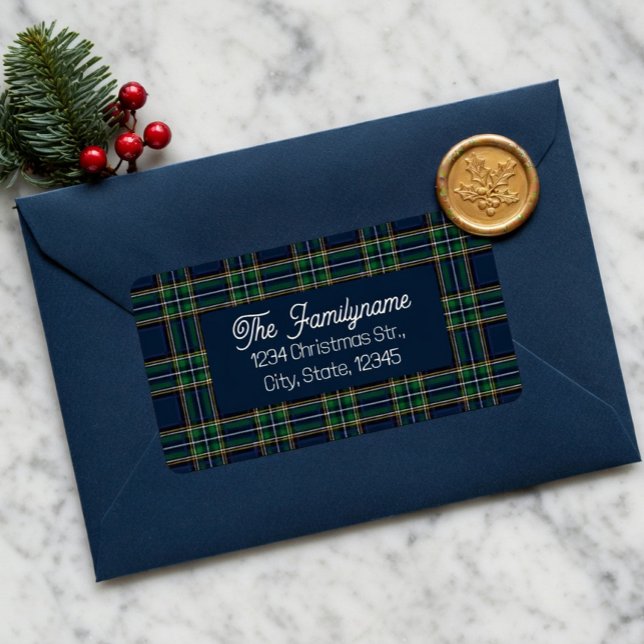 Custom Tartan Plaid Christmas Return Address  Label (Creator Uploaded)
