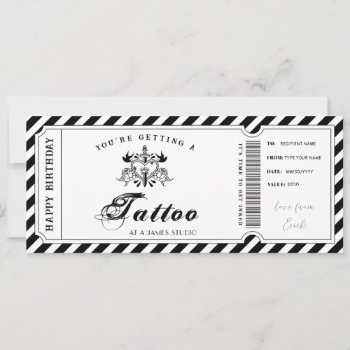 Custom Tattoo Gift Voucher Template