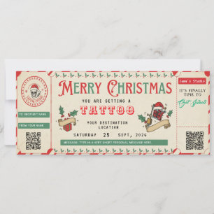 Custom Tattoo GiftCard Ticket Certificate Voucher Invitation
