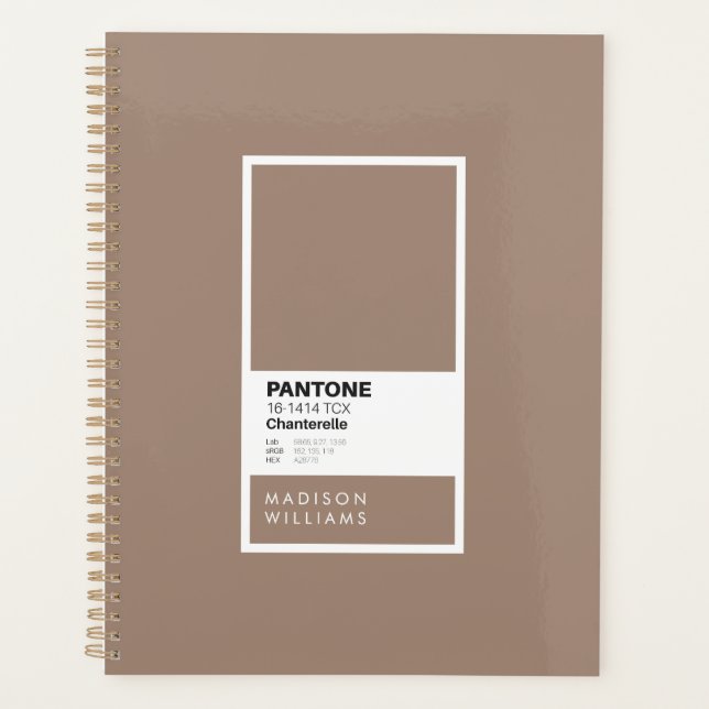 Custom Taupe Notebook | Personalized Chanterelle (Front)