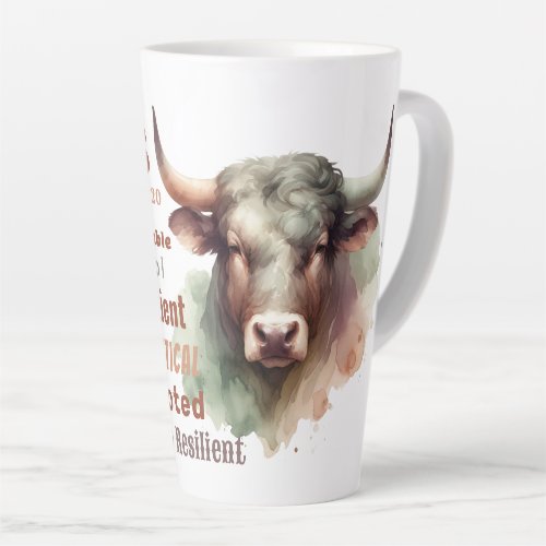 Custom Taurus the Bull Traits Zodiac Sign Birthday Latte Mug