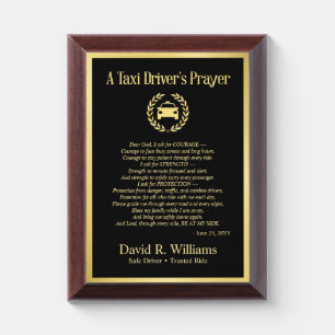 Custom Taxi Drivers Prayer Frame, Taxi Driver Gift Award Plaque