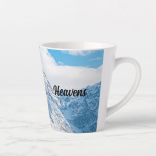 Custom Tea Coffee Heavens Text Sky Blue image Latte Mug