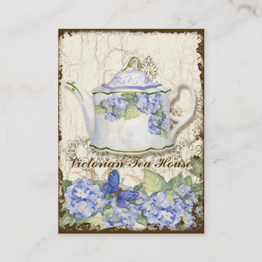 Customizable Custom Tea Coffee Shoppe Elegant Business Cards