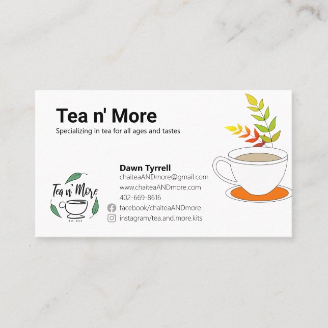 Custom Tea Company  Business Card (Front)