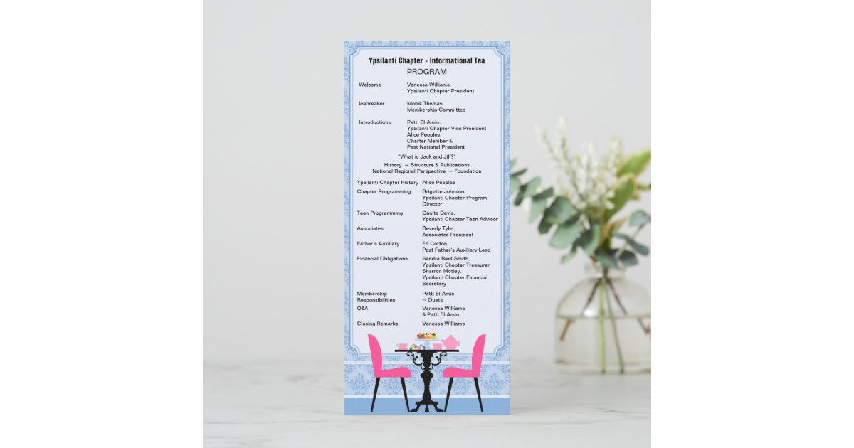 Custom Tea Party Program Zazzle