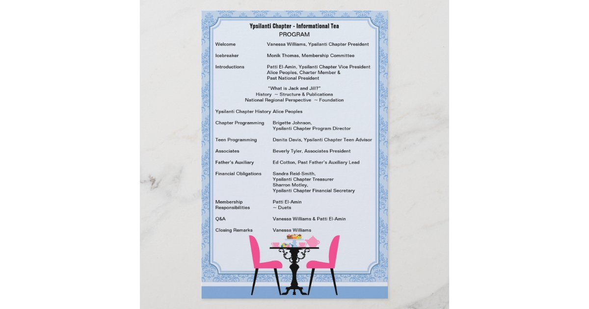 Custom Tea Party Program Stationery | Zazzle