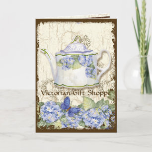Custom Tea Shoppe Elegant Business Note Card