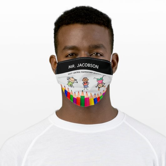 Custom Teacher Adult Cloth Face Mask (Worn)