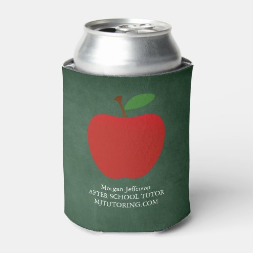 Custom Teacher Apple Chalkboard Cute School Tutor Can Cooler
