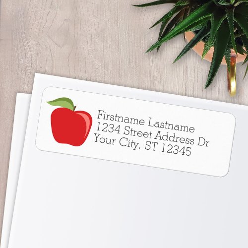 Custom Teacher Apple Modern Apple Return Address Label