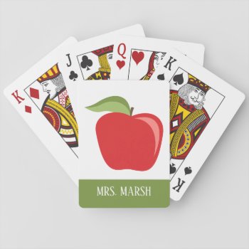 Custom Teacher Apple With Modern Apple Playing Cards by ForTeachersOnly at Zazzle