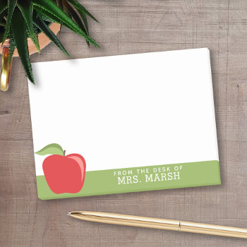 Custom Teacher Apple With Modern Apple Post-it Notes by ForTeachersOnly at Zazzle