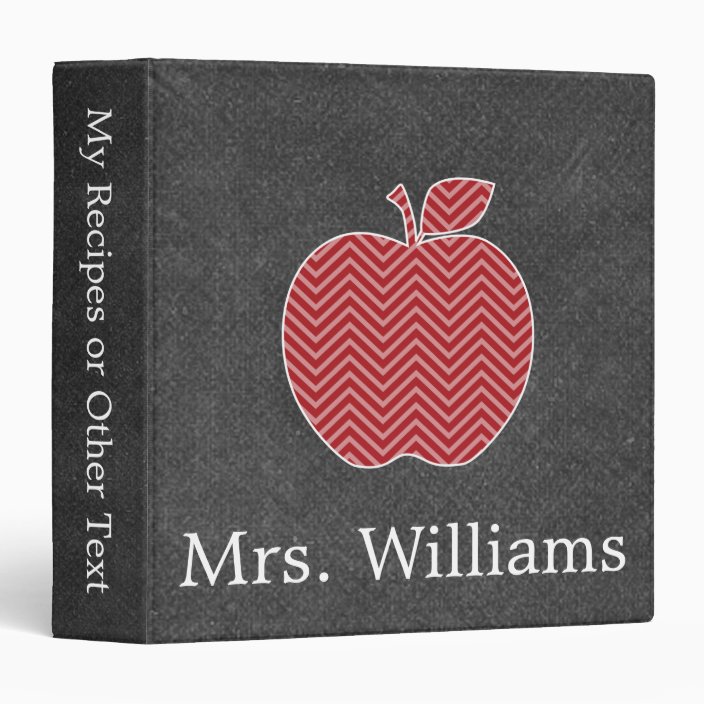 Custom Teacher Apple with Trendy Chevron Pattern Binder | Zazzle.com