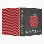 Custom Teacher Apple with Trendy Chevron Pattern Binder | Zazzle