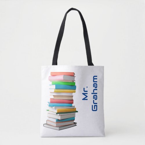 Custom Teacher Appreciation Books and Name Tote Bag