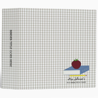 Custom Teacher Binder Gingham