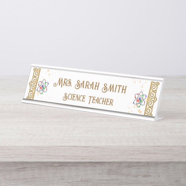Custom Teacher Desk Sign Plate - 2026 Gift (Front)