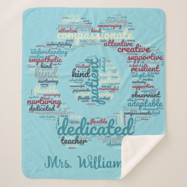 Custom Teacher gift inspirational words Sherpa Blanket (Front)