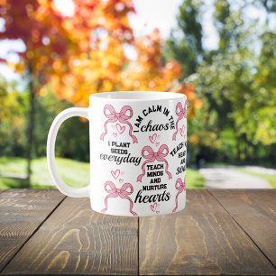 Custom Teacher Gift with Floral Retro Affirmation Coffee Mug