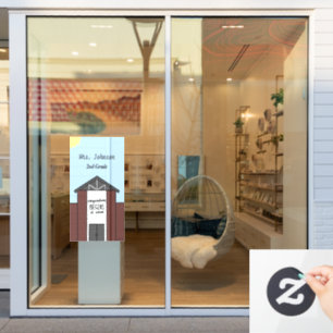 Custom Teacher Grade School House Window Cling