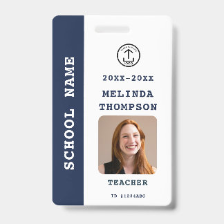 Custom Teacher ID Card School Office Name Photo Badge