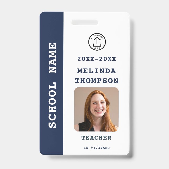 Custom Teacher ID Card School Office Name Photo Badge (Front)