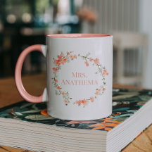 Custom Teacher Mug | Pink Floral Coffee Cup