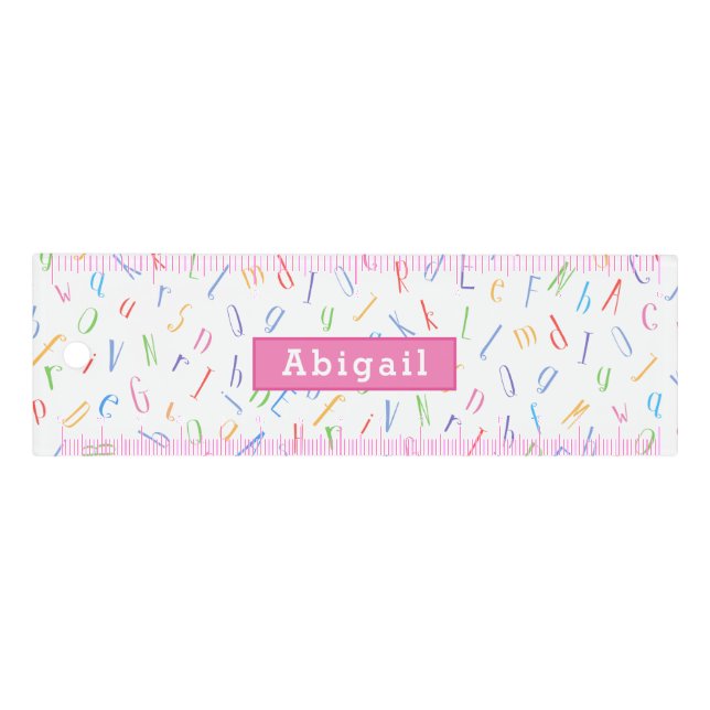 Custom Teacher Name - Alphabet Pattern  Ruler (Front)